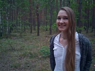 Powerful cumshot all over the face of a sexy nymphomaniac in the forest (part 2)