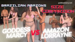 Brazilian Amazons Size Comparison: Goddess Marcy VS Amazon Lorrayne (MOV)