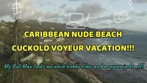 caribbean nude beach cuckold voyeur vacation!!! full video