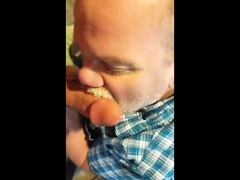 A springtime garage blowjob