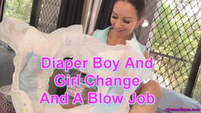 Diaper Boy And Girl Change And A Blow Job