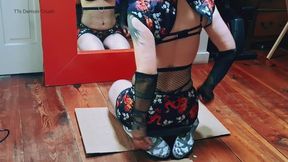 Keisha Cucumber Cock Crushing In My Cleats And bare Feet In Fishnets