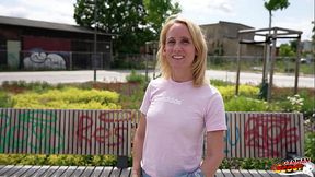 GERMAN SCOUT - Skinny Mature Melisa Rose Pick Up for no Condom Casting Fuck