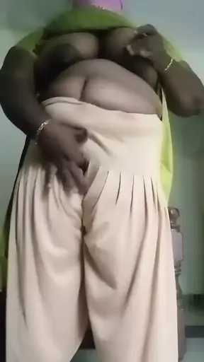 Indian aunty dress in the bedroom