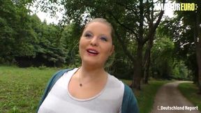 AMATEUR EURO - Sexy BBW Teenager Anna K. Takes Her Boyfriend's Cock Outdoor
