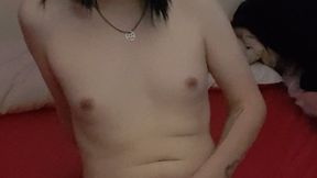 Hot nude gothic trans girl solo masturbation