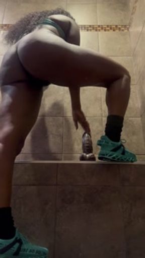 almost GOT CAUGHT RIDING HULK DICK after workout(public locker room)