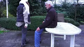 Seductive Bunny Baby Tempts Elderly Man into Heated Passionate Sex