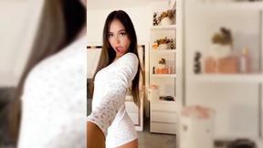 ”brunette / whitepijamas / twerking”