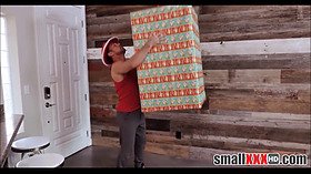 Highly little and petite asian teenie elf doll Jasmine Grey is a christmas gift for fortunate guy