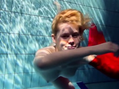 Hot blonde Lucie French teen in the pool