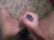 Indian boy plays with foreskin and shoots cum (POV)
