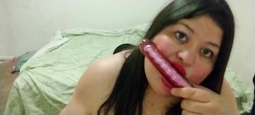 Bridivine Obsessed with Sucking on Her Big Dildo