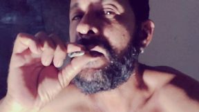 smoking, spitting slow motion