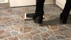 Ipad and food crush with boots