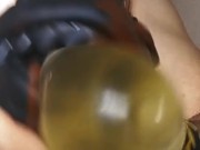 Orc piss and cum in condom.