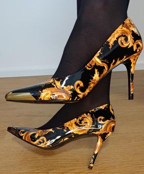 Versace Medusa Unboxing — First Try On, Sheer Pantyhose & Fishnet Gloves 🖤