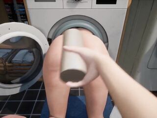 【Anime Game Play】Mommy can't get without the washing machine.