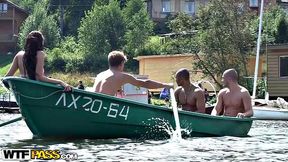Naked girl fucked on boat