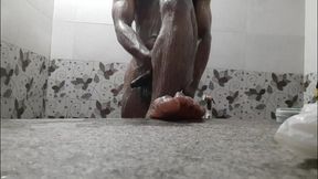 Horny Boy in the Bathroom Showering