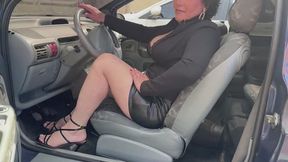 Explosive Cleavage Behind the Wheel! Lucrecia Punishes the Pedals with Her Big Natural Bouncing Breasts.