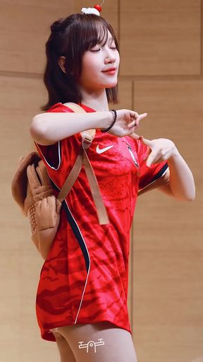 Red and white soccer jersey