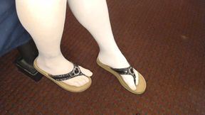 Thigh Stockings in Flip Flops Guess Leather