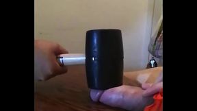 Interracial BBW Light CBT &amp_ ball busting with 2lb hammer