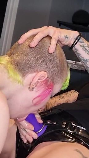 Facefucked by Lady Valeska's Strap-on