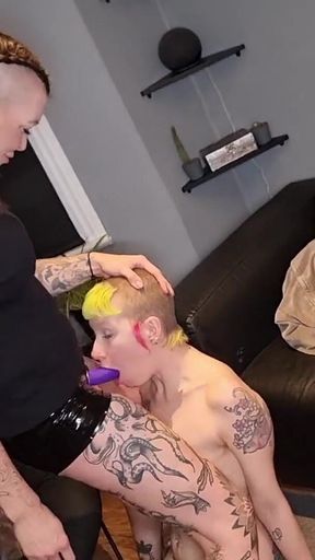 Facefucked by Lady Valeska's Strap-on