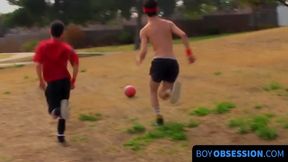 Young gay man Jasper Robinson having a cuminducing wank off session