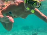 My naked diving on a public beach - rate what I can do underwater