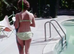 Pale skin all natural sexy slut in the pool hooks up with a black man