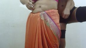 Chubby Mom Fucking in Doggy Style with Her Husband in Indian Sari