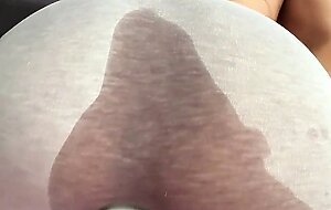 Goddess soaks her leggings / yoga pants before ripping them open