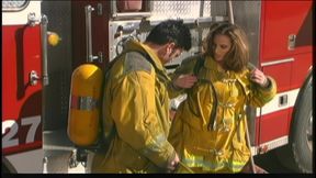 Slutty Brunette Eager to Thank Local Fireman with Hardcore Fuck on Truck
