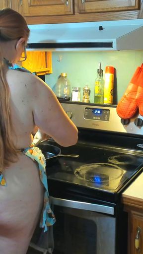 Key moment from &quot;Tradwife Makes Her Husband Breakfast In Nothing But An Apron&quot;