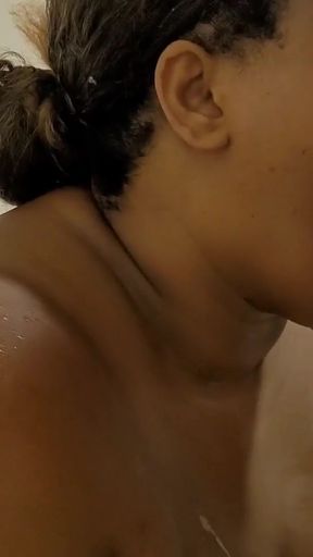 Iconic moment from &quot;Naughty stepmom takes a shower with her stepson and gets a lot of cum on her face&quot;