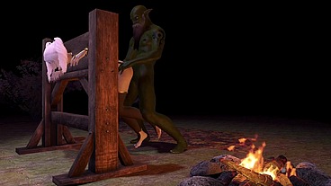 Orc Has his way with his Elf Prisoner - 3D Hentai