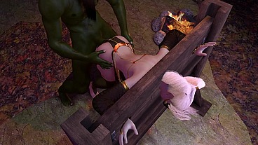 Orc Has his way with his Elf Prisoner - 3D Hentai