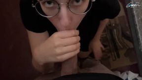 Amateur duo homemade blow-job jizz in throat - Ukrainian teen with glasses!
