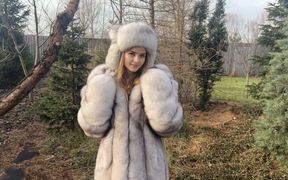 Outdoor Fur Teasing, Fur Coat, Fur Gloves, Fur Hat. Perfect Fur Fetish Sex!