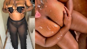 FAT ASS EBONY GIVES ME A BOOB JOB AND RIDES ME FOR A CUM SHOT