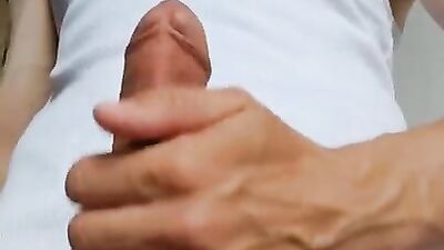 Close-up homemade video of a chap stroking his willy