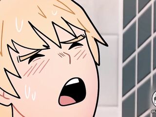 Tamaki vs Mirio in the gym shower, homo porn version of the hentai my hero academia.