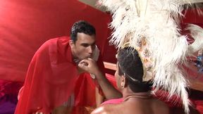 Two cosplaying gays fucking hard