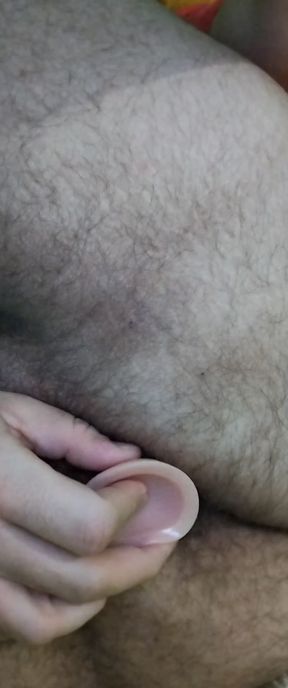 Young Gay can't get satisfied with small Dildo