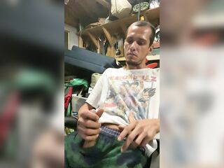 DILF Gets Likewise Avid To Please Fans, Giant Cum Load All Over Large Schlong!!! Creamy Cum For All ????????????