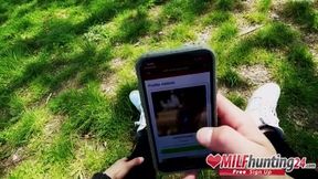 Adventurous Encounter: MILF Hunter Meets Tempting Priscilla in a Public Park!