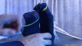 ”Bushy Dallas Experienced Feet Tickles While Wrapped”